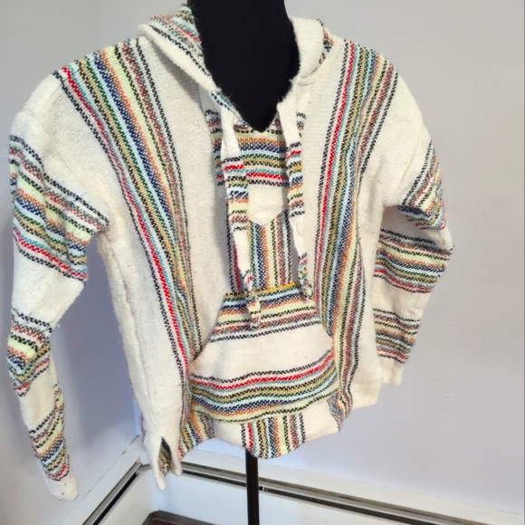 Yarina rug hoodie with rainbow stripes 100% cotton - Picture 7 of 7
